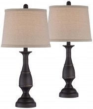 regency-hill-ben-farmhouse-traditional-table-lamps-25-high-full-size-set-of-2-dark-bronze-brown-metal-beige-linen-drum-shade-decor-for-living-room-bedroom-house-be-1